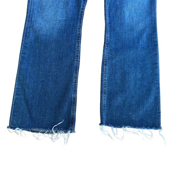 Citizens of Humanity Medium Wash Cropped Flare Jeans Raw Hem Sz 26 - Picture 5 of 8